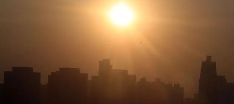 Vista do céu a partir da zona norte da cidade de São Paulo, nesta manhã de 25 de setembro de 2024.