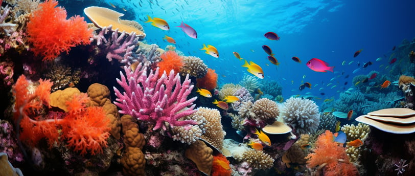 fishes swimming beside colorful coral reefs