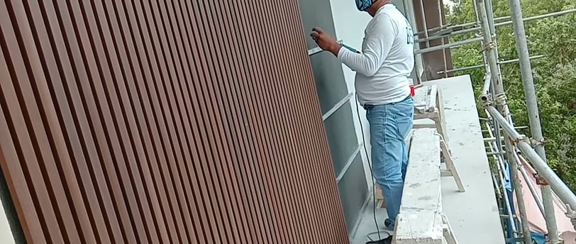 install brown wpc exetrior siding cladding