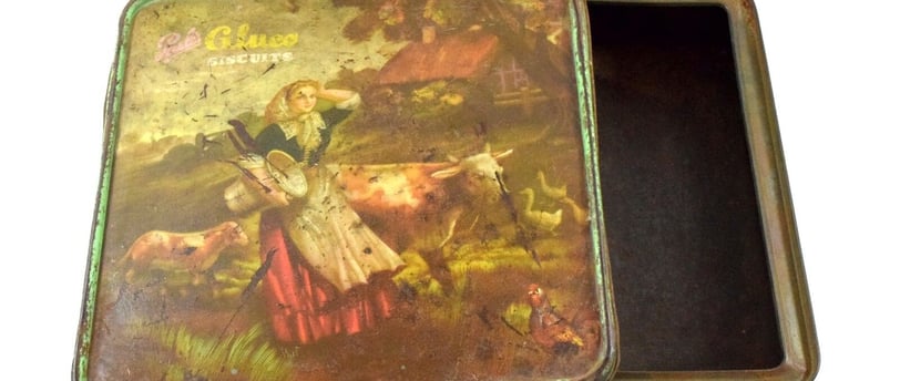 Old tin container for Parle Glucose biscuits