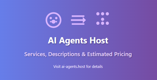 a purple and white sign that says al agents host