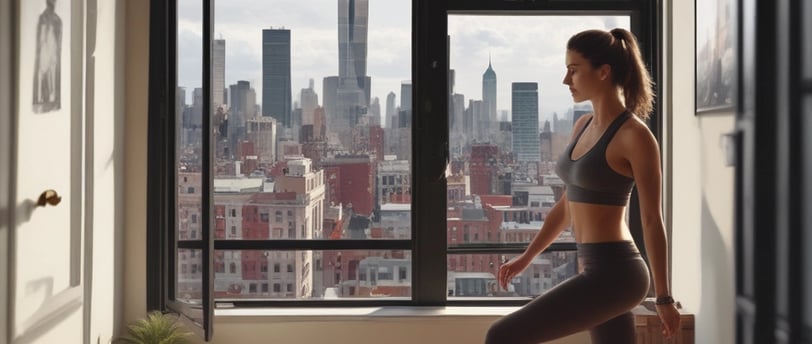 woman doing yoga meditation on brown parquet flooring