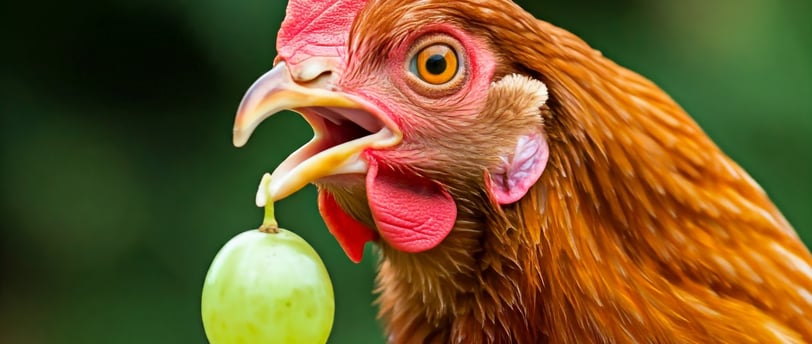 Chicken eating Grapes - Can chickens eat grapes?