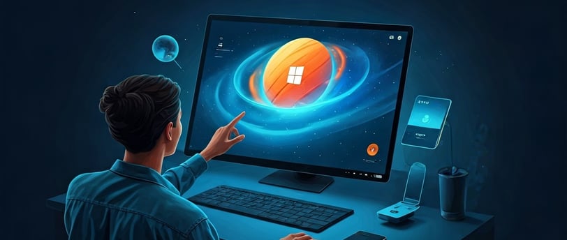 Person interacting with windows Alexa app