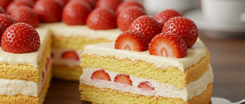 Bolo de Leite Ninho com Morango