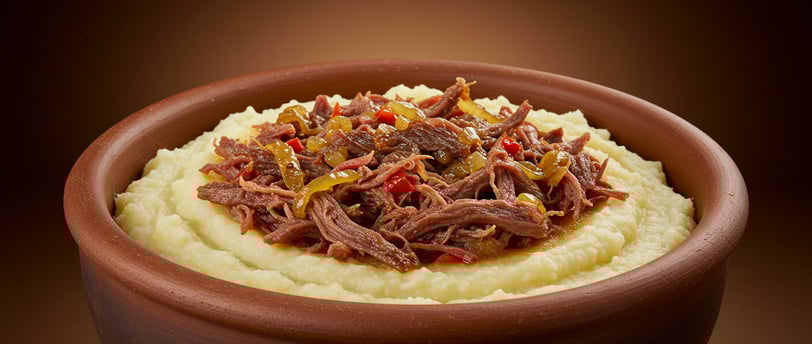 Escondidinho de Carne Seca com Purê de Mandioquinha