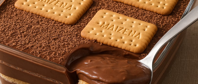 Pavê de Chocolate com Bolacha Maisena
