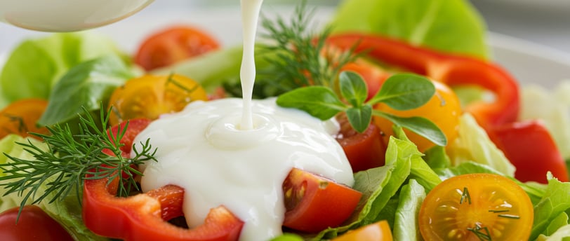 Salada Colorida com Molho de Iogurte