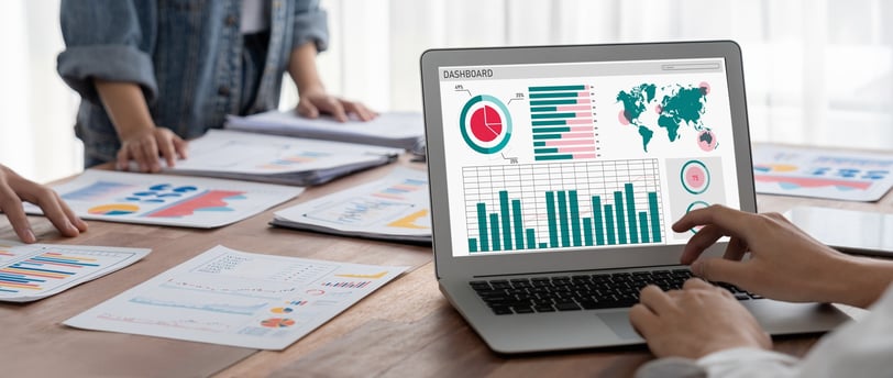 computer with charts