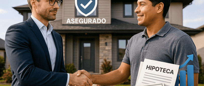 personas con un apretón de manos simbolizando transparencia en préstamos sobre hipoteca en Colombia.