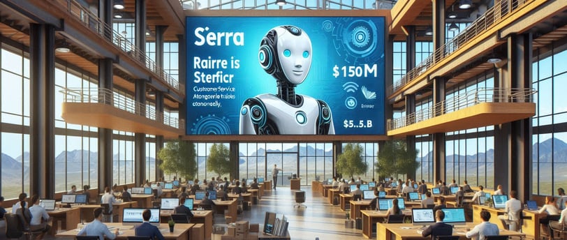Open workspace with Sierra sign in the middle showing a robot while people work