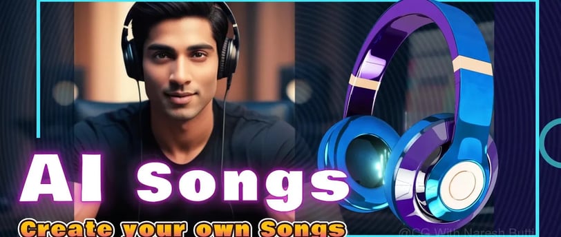 a man with headphones and headphones with the words all songs create your own