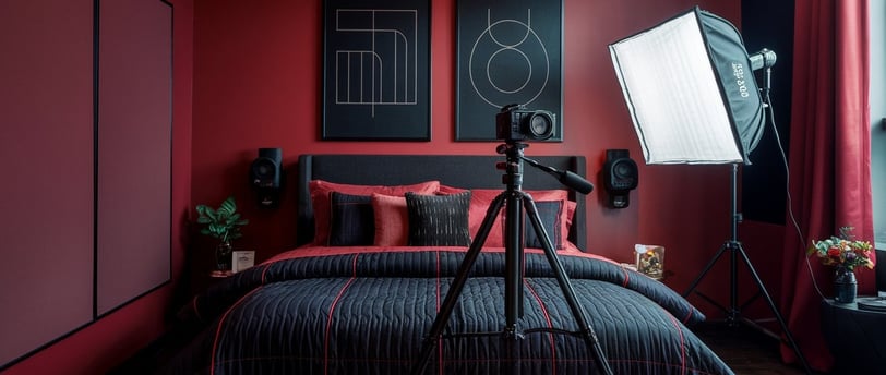 a camera and a tripod with a tripodic camera