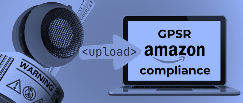 Laptop screen showing the words GPSR Amazon Compliance