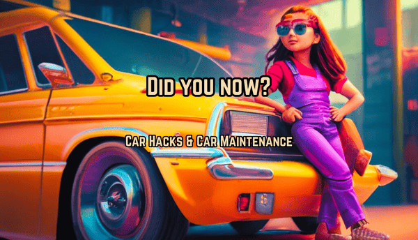 a woman sitting on a yellow car in a garage - "car hacks and maintenance"