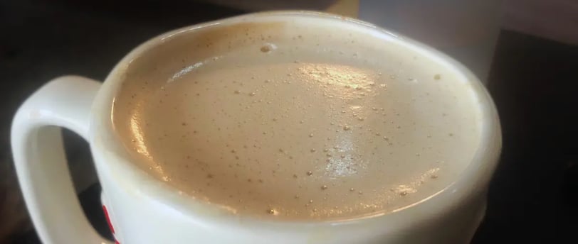 Mug of freshly brewed Tim Hortons coffee with rich aroma