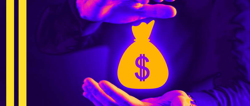 a person holding a bag of money in their hands
