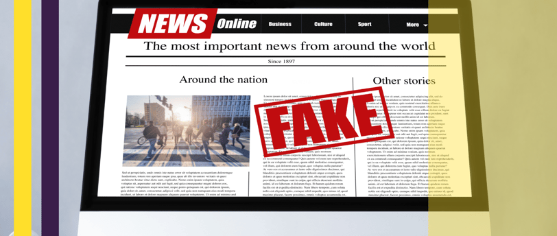 a computer screen with fake fake fake news on it