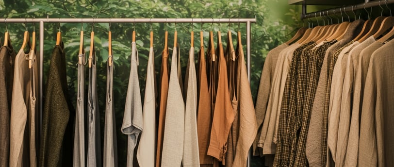 a clothing rack with clothes hanging on a rack