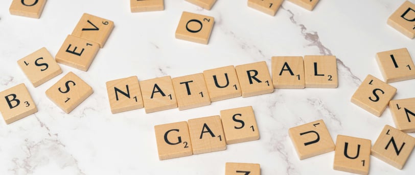 a bunch of scrabbles that say natural gas