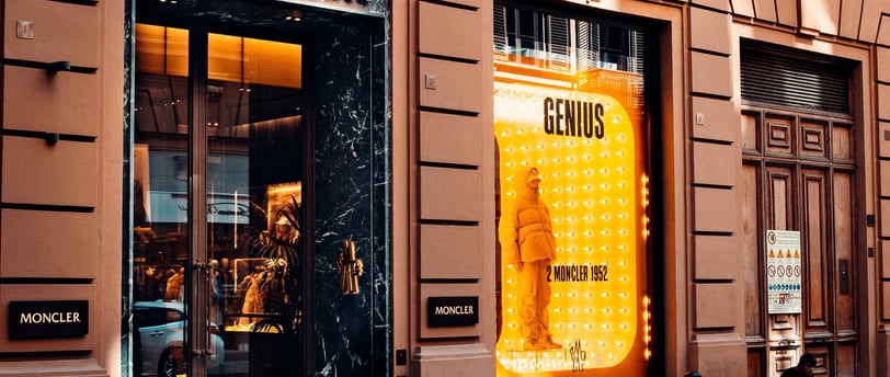 Moncler store front somewhere in Europe