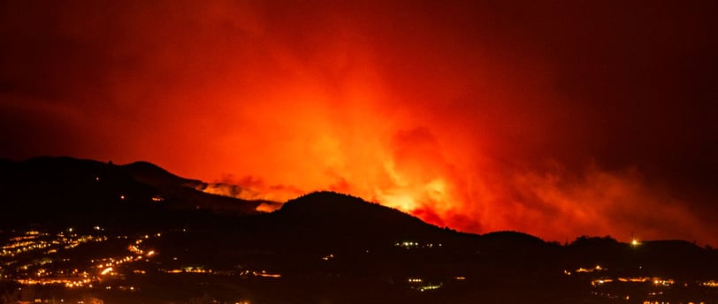 On Friday night, the setting around the town of La Laguna and Los Rodeos airport in Tenerife.