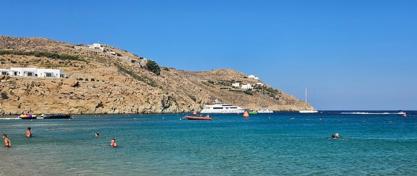 Beach in the Jackie O Beach Club Mykonos