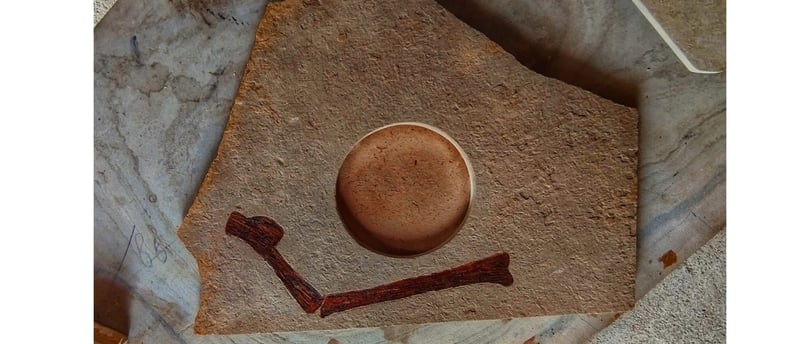 Peça artesanal feita com cacos de Pedra Cariri, representando a riqueza paleontológica e cultural