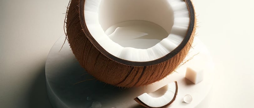 a coconut fruit in a coconut shell