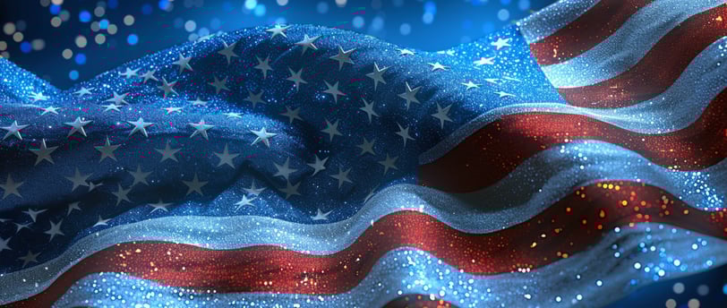a flag with stars and a flag on it