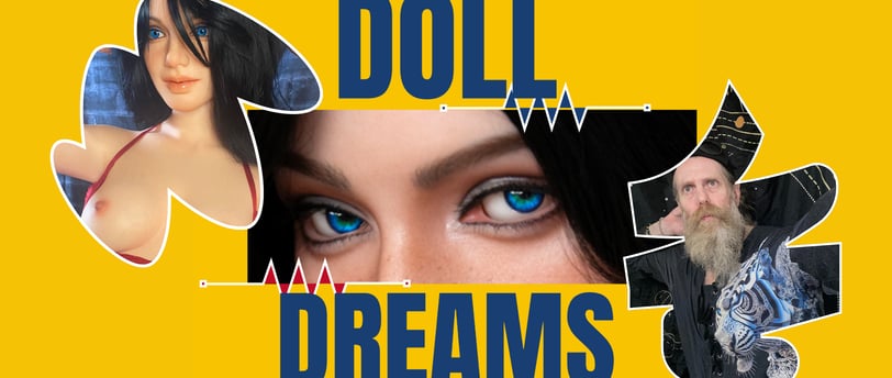 graphic element feature a sex doll and a beard man