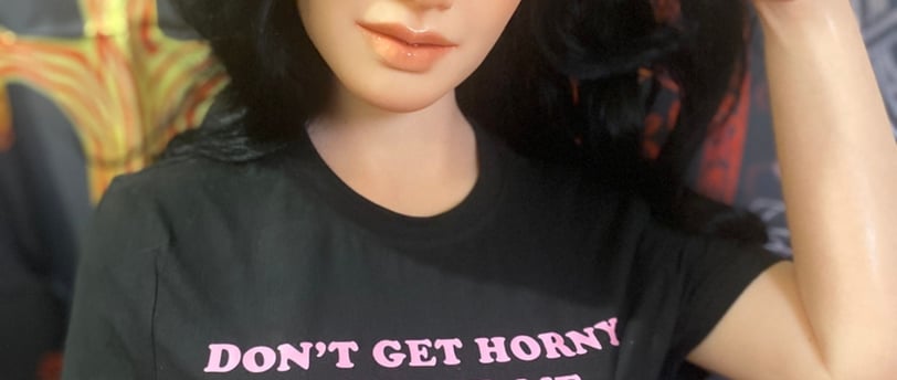 Irontech sex doll wearing a tee