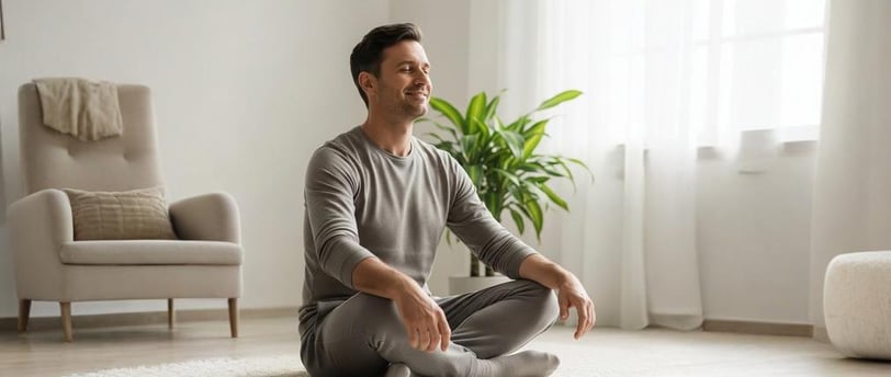 homem meditando e relaxando