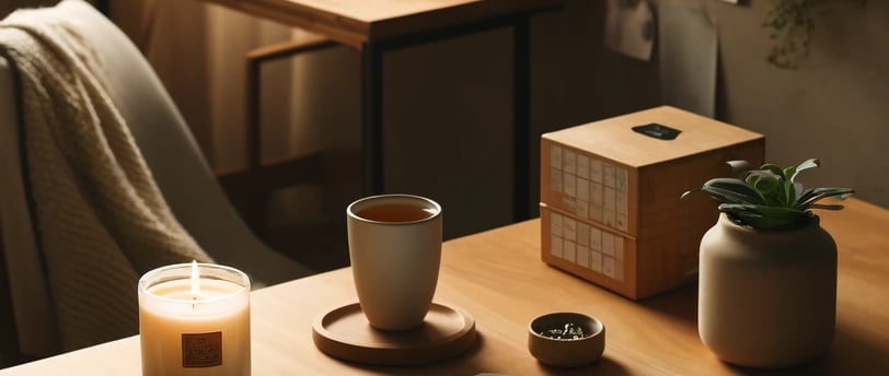 capturing the essence of balance, calm, and productivity in a serene workspace.