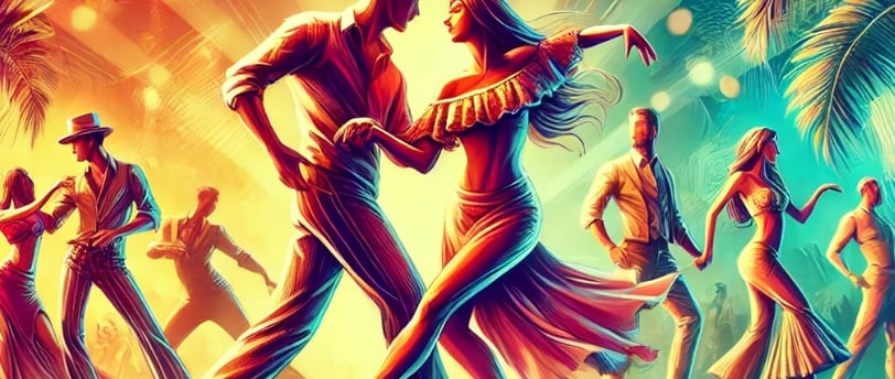 a couple dancing in a dance floor