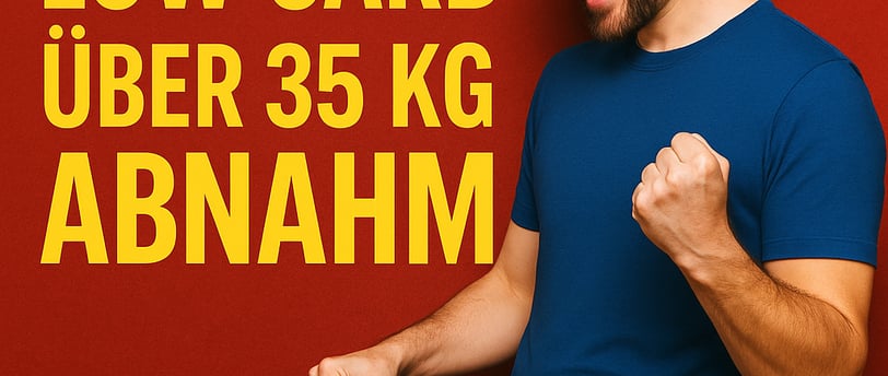 Erfolgreich abnehmen mit Low Carb – Mann zeigt stolz 35 kg Gewichtsverlust mit starker Botschaft im