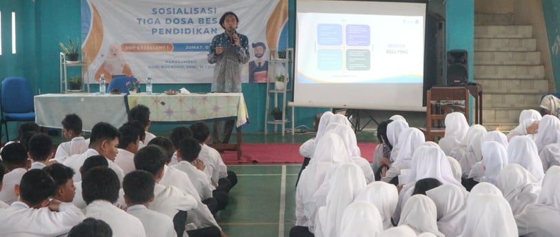 sosialisasi seminar pendidikan di SMP excellent 1 kota tangerang