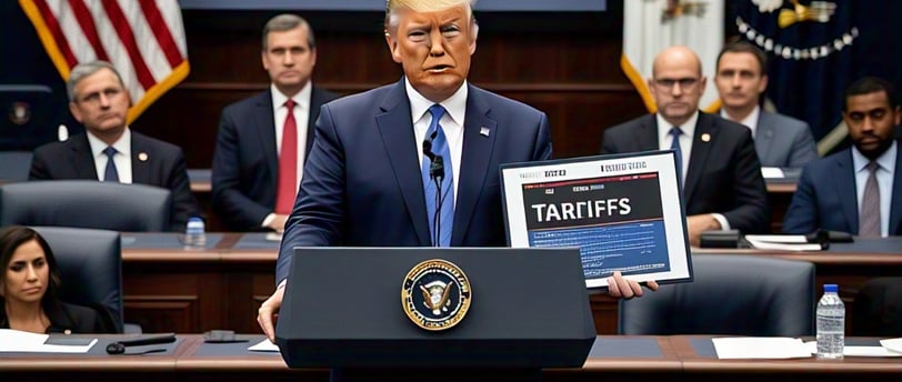 Trump announcing tariff's