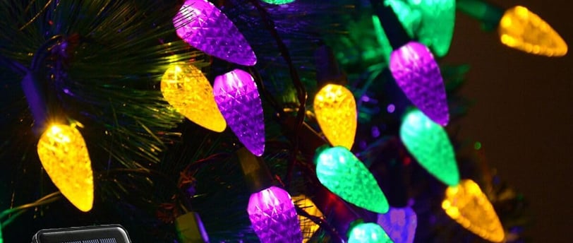 Mardi Gras colored lights