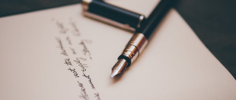 A fountain pen on a page