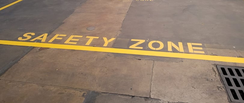 safety zone warehouse striping stencil in alexandria