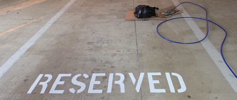 striping stencils in garage