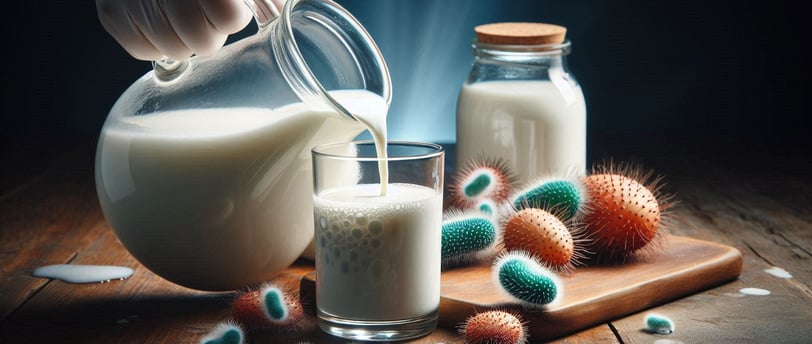 Raw milk contaminated with bacteria