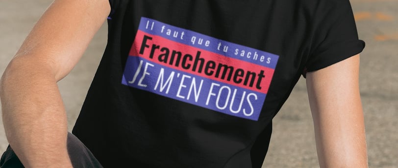 The phrase translates as 'You need to know, Frankly, I don't care'