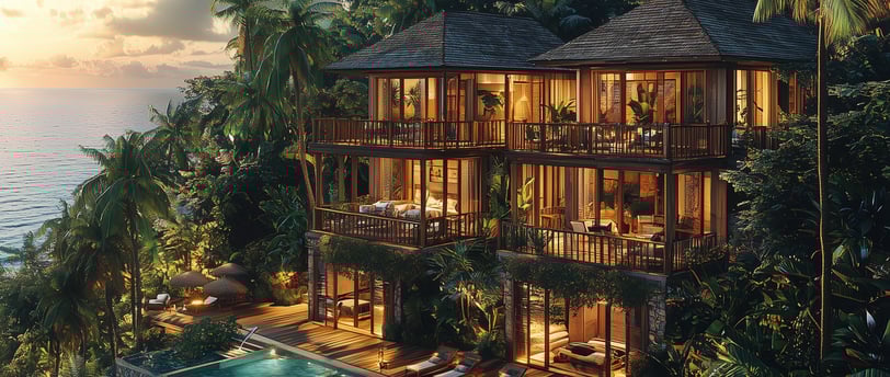 Hôtel boutique haut de gamme en Guadeloupe, alliant architecture créole, design moderne et nature luxuriante, reflet d’un inv