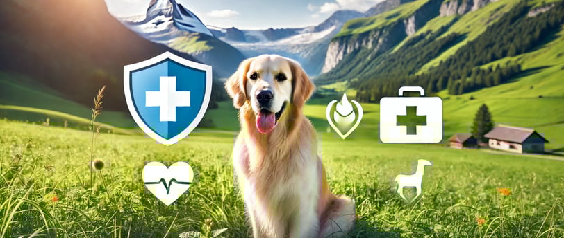 une présentation ou une utilisation visuelle étendue. Elle illustre la protection et le bien-être des chiens avec l'assurance