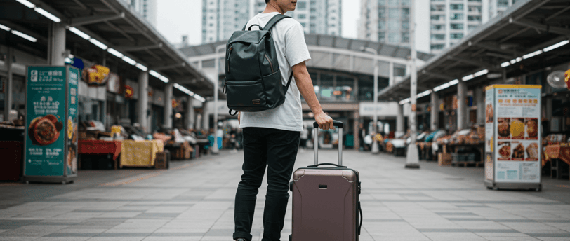 a travel bag and trendy backpack