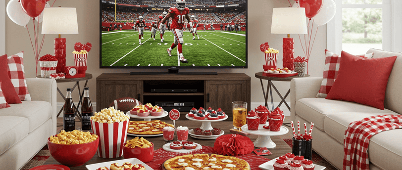 Super Bowl 2025 staycation ideas a living room with a television