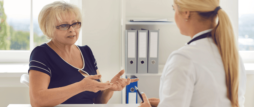 Woman at a doctor's office