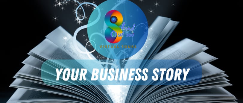 a book with a bookmark and a bookmark with the words your business story